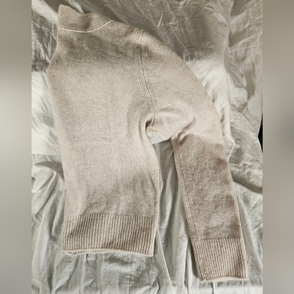 Vince Cream Cardigan 100% Cashmere Sweater with Cable-Knit Texture - Picture 5 of 7